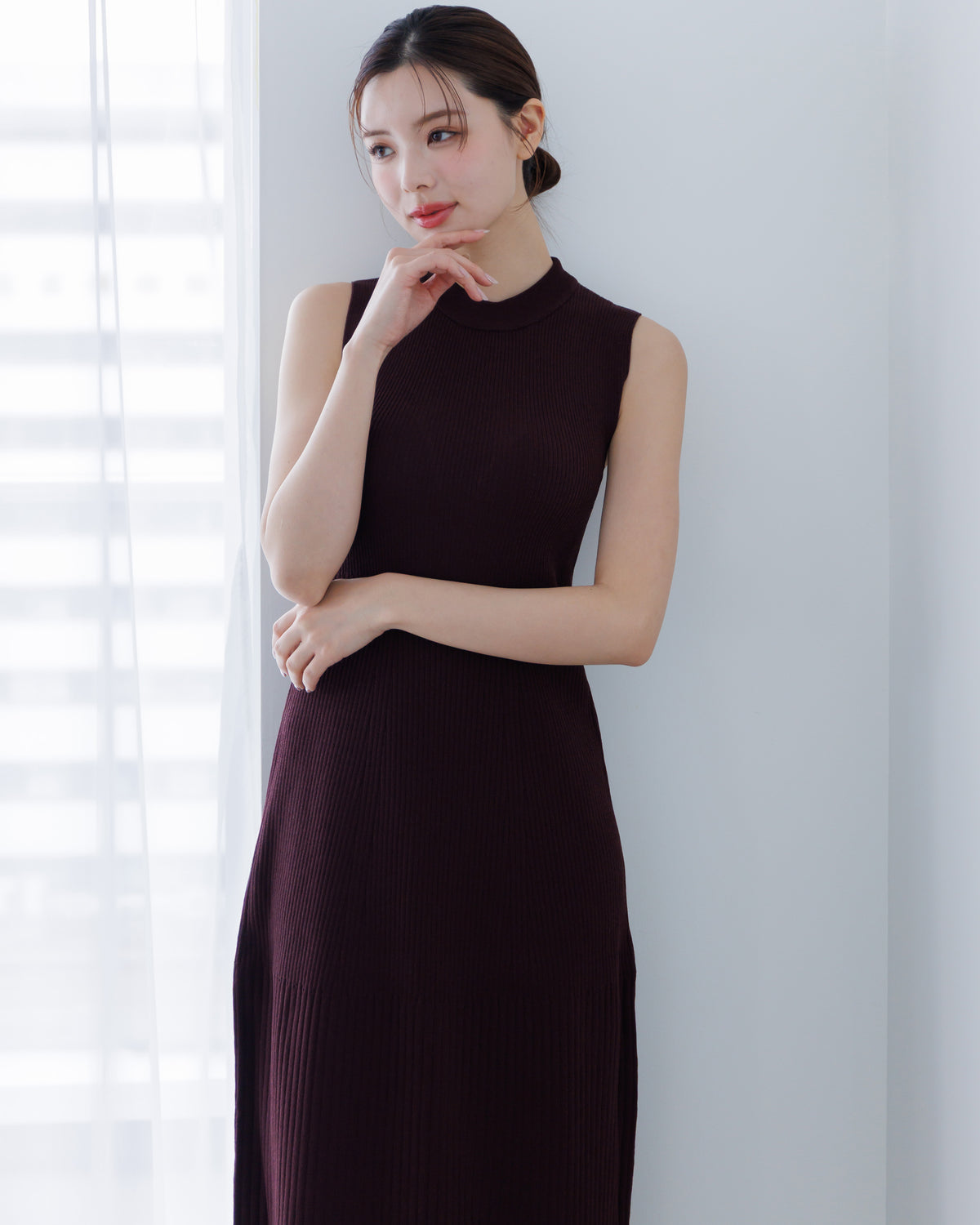 【SPECIAL10%OFF】ノーブルニット・アイラインワンピース