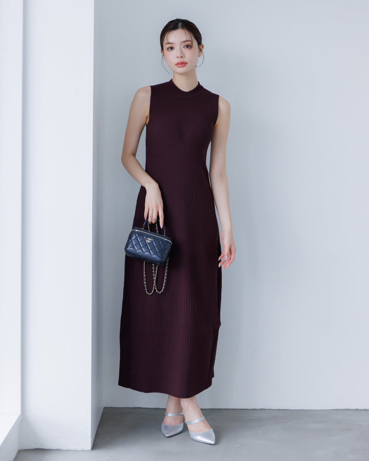 【SPECIAL10%OFF】ノーブルニット・アイラインワンピース