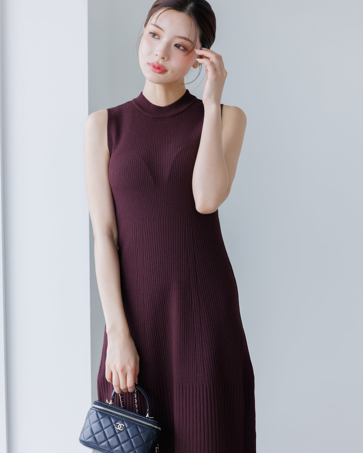 【SPECIAL10%OFF】ノーブルニット・アイラインワンピース
