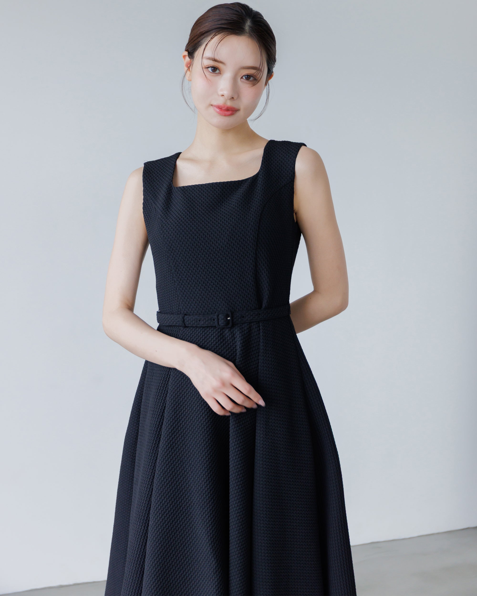 lalune ラリューン ノースリーブジャガードアシンメトリーワンピース Éclat Lune- ランキング -