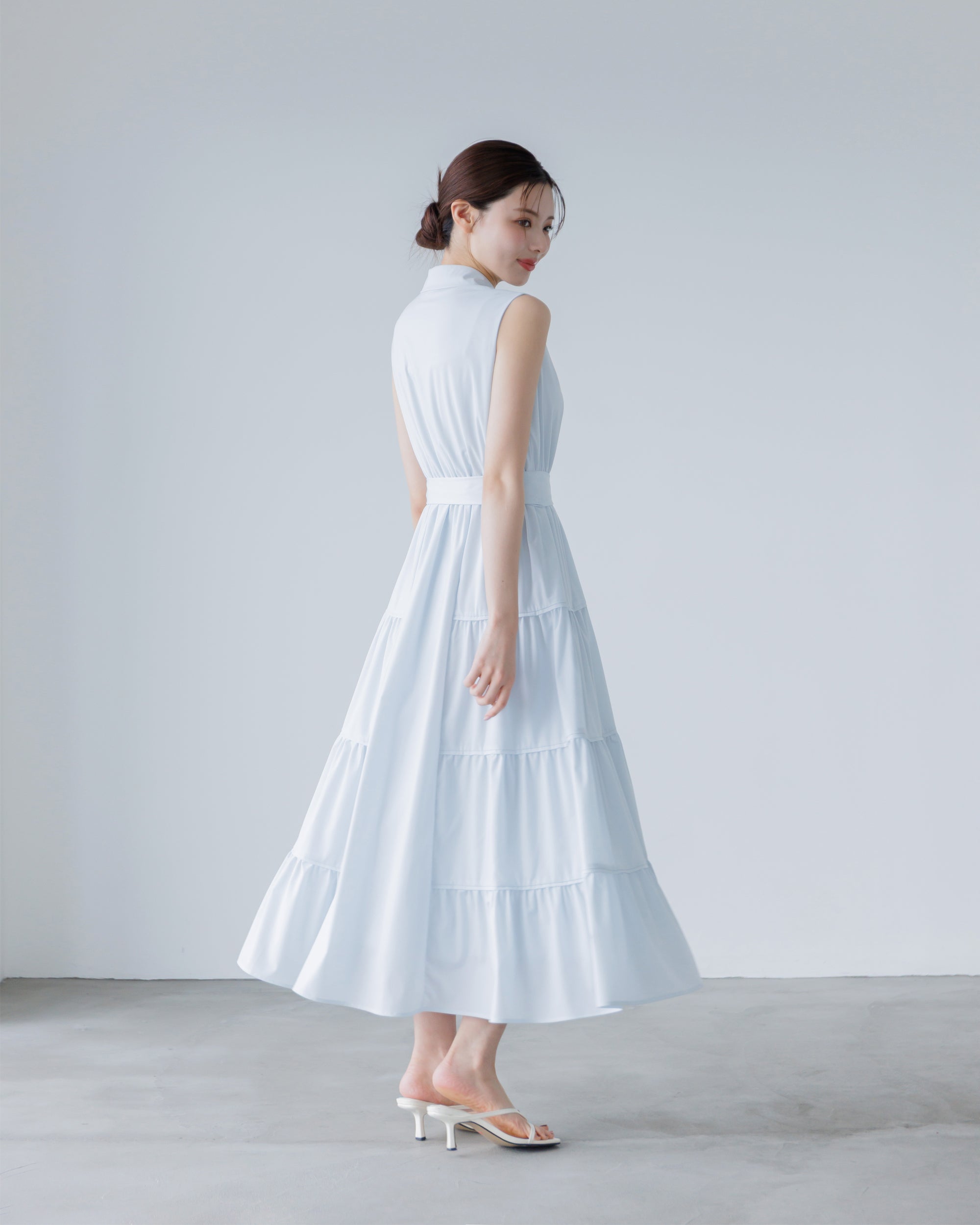 プリムシャツティアードワンピース – Éclat Lune