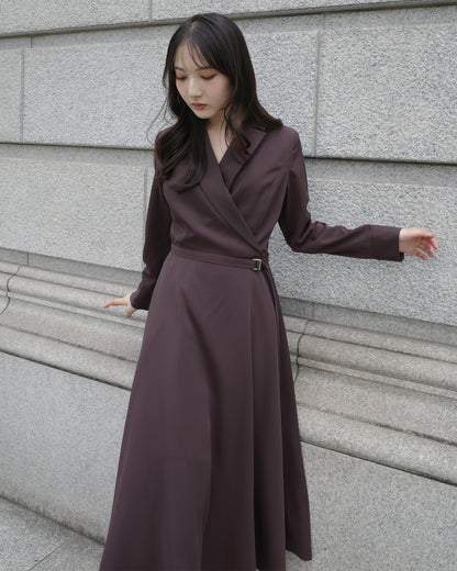 【SPECIAL10%OFF】ロングスリーブトレンチフレアワンピース