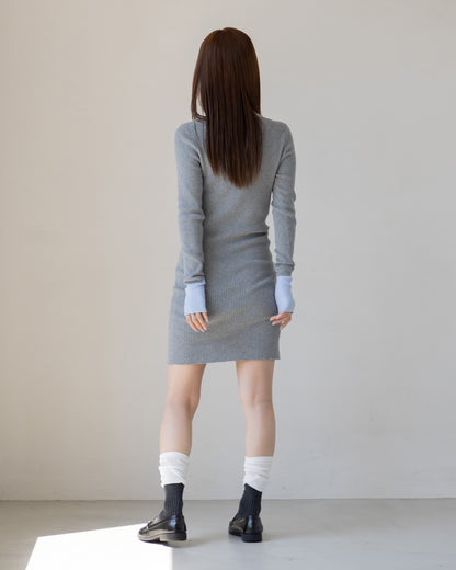 【SPECIAL10%OFF】バイカラーポロニットミニワンピース