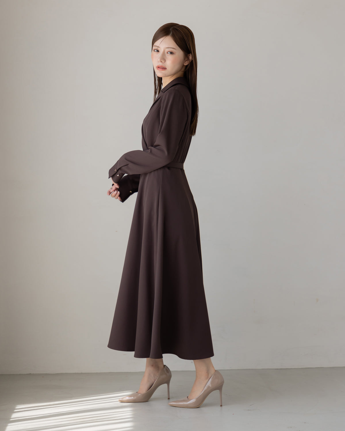 【SPECIAL10%OFF】ロングスリーブトレンチフレアワンピース