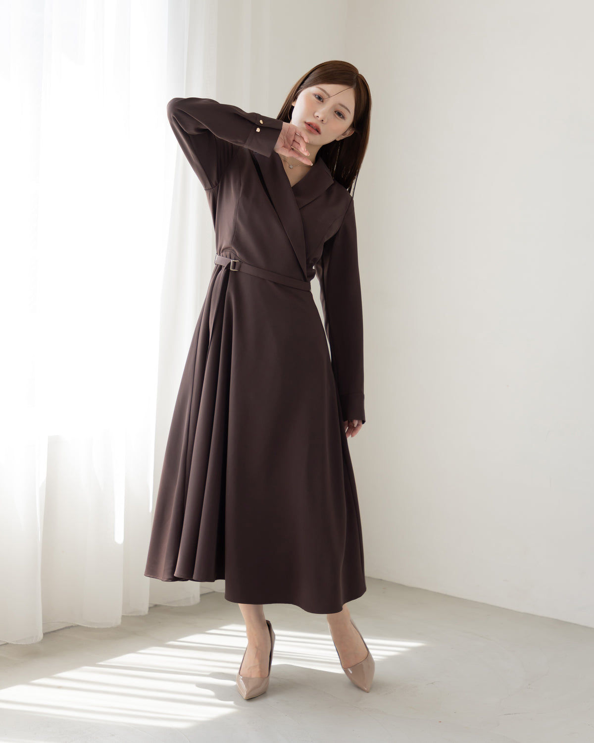 【SPECIAL10%OFF】ロングスリーブトレンチフレアワンピース