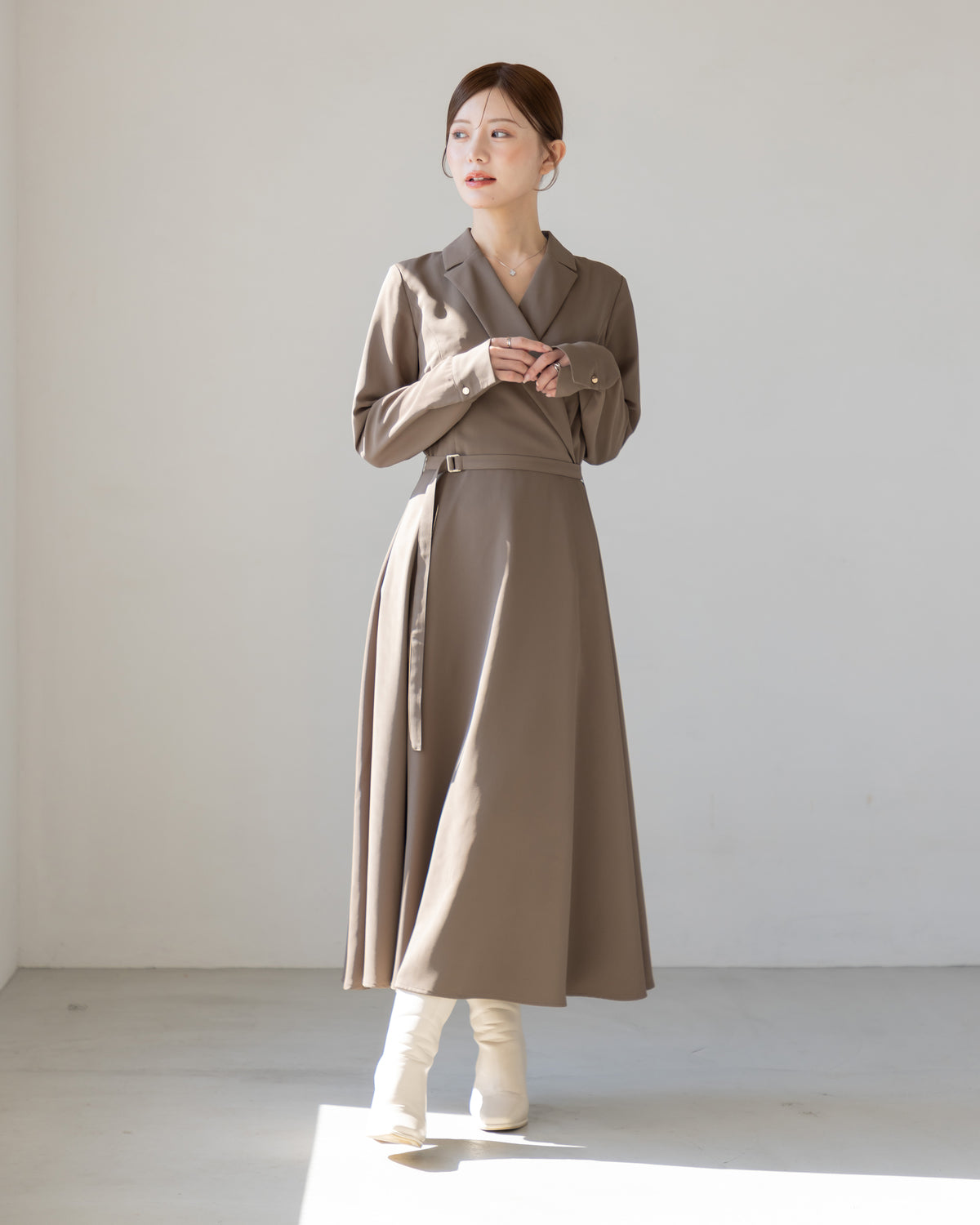 【SPECIAL10%OFF】ロングスリーブトレンチフレアワンピース