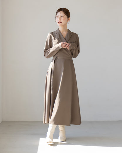 【SPECIAL10%OFF】ロングスリーブトレンチフレアワンピース