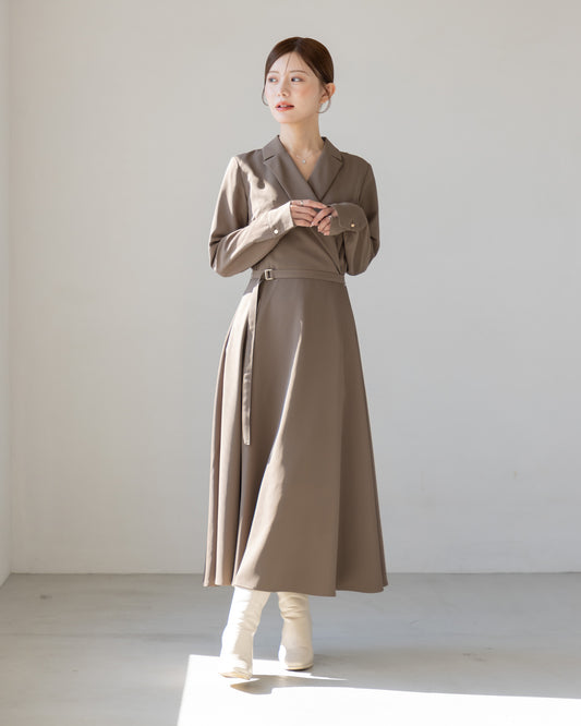 【SPECIAL10%OFF】ロングスリーブトレンチフレアワンピース