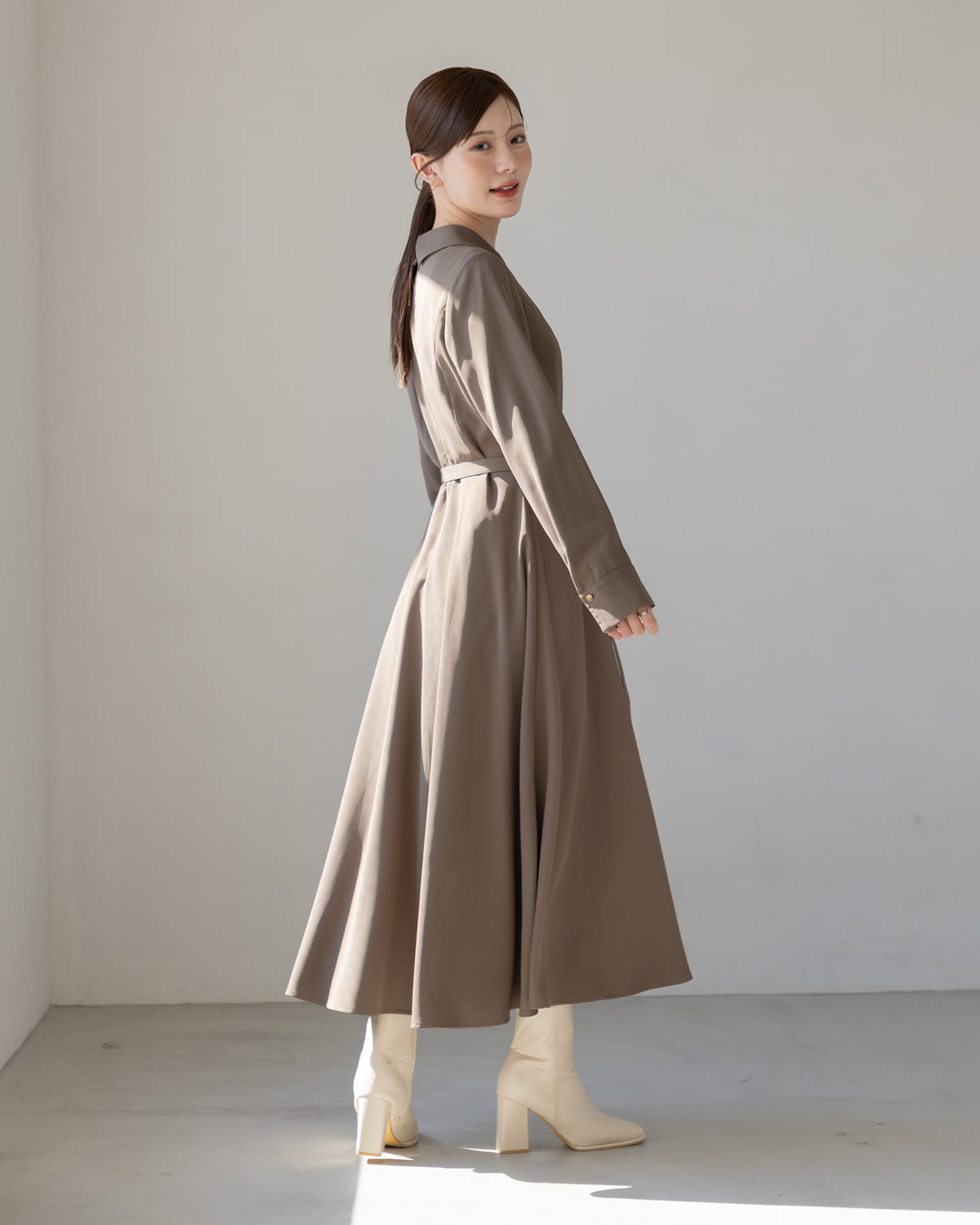 【SPECIAL10%OFF】ロングスリーブトレンチフレアワンピース