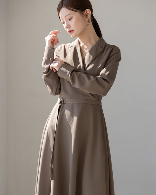 【SPECIAL10%OFF】ロングスリーブトレンチフレアワンピース