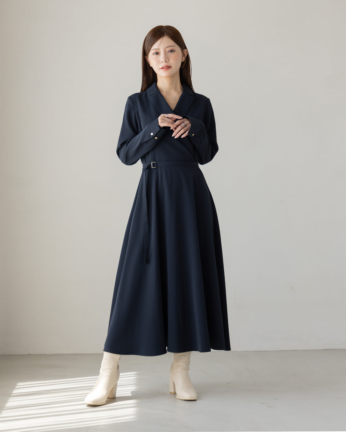【SPECIAL10%OFF】ロングスリーブトレンチフレアワンピース