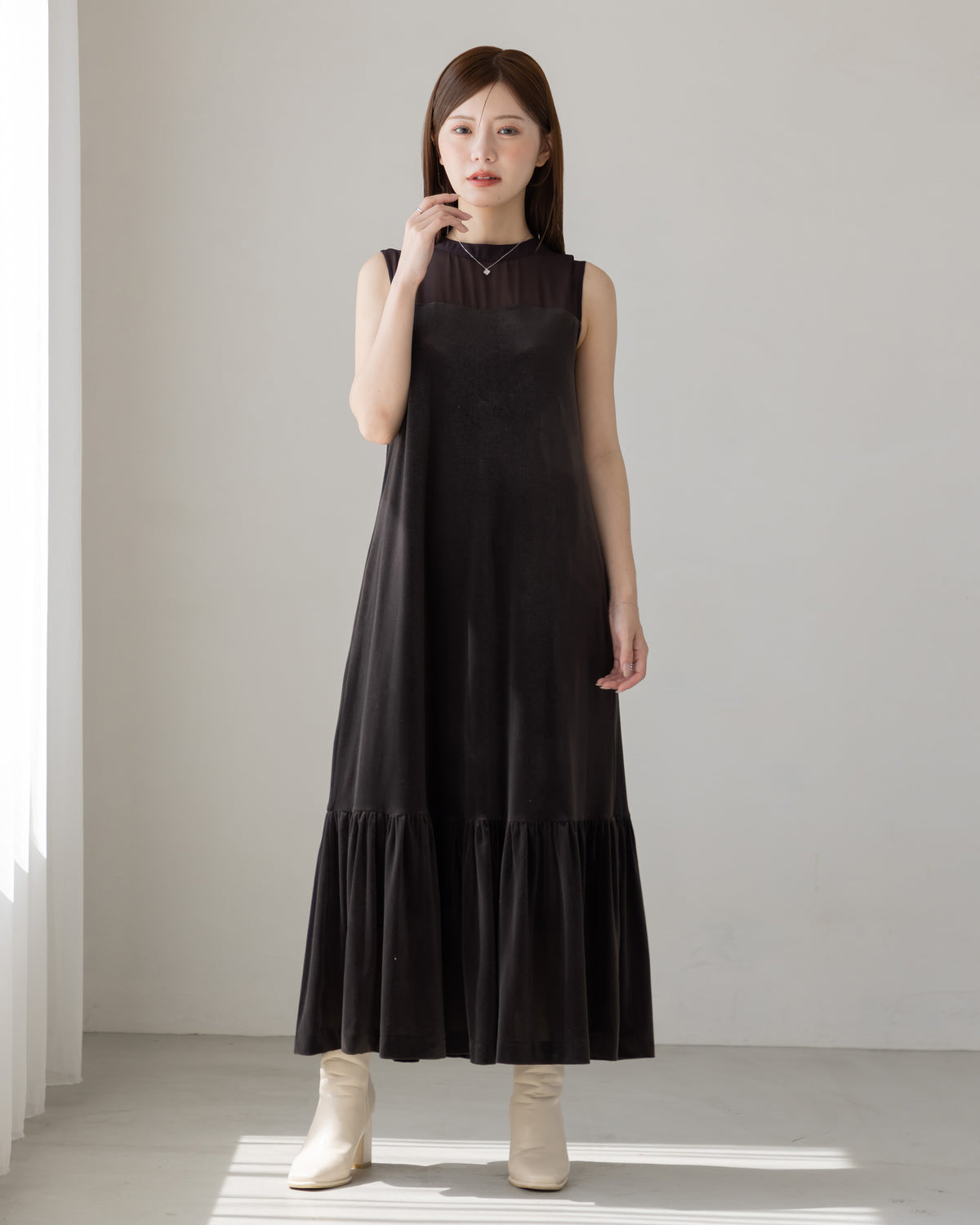 【SPECIAL10%OFF】ノーブルベロアシアーワンピース