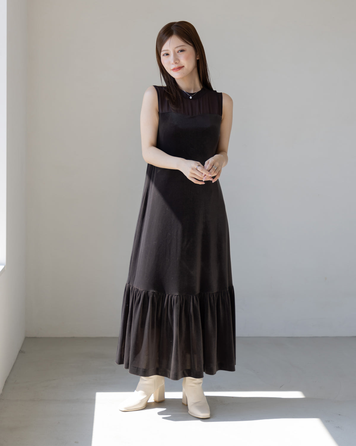【SPECIAL10%OFF】ノーブルベロアシアーワンピース