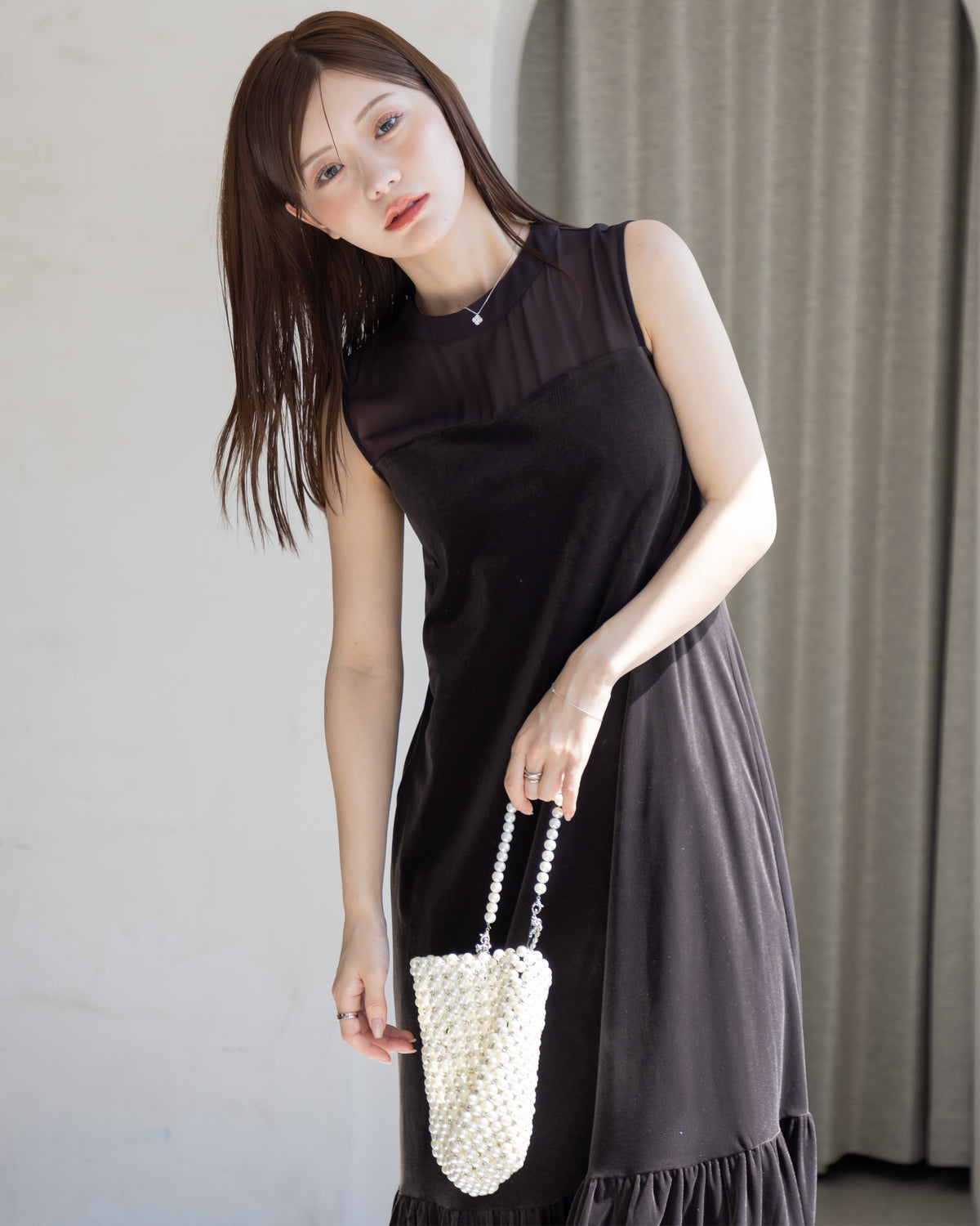 【SPECIAL10%OFF】ノーブルベロアシアーワンピース